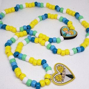 Handmade Hey Arnold Silicone Beaded Kandi Necklace